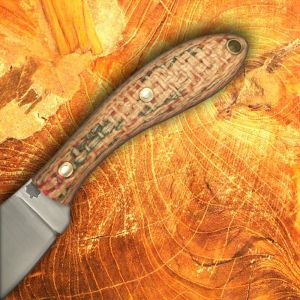 LT Wright Handcrafted Knives Large Northern Hunter Flat Tangerine Coffeebag Fixed Blade Knife